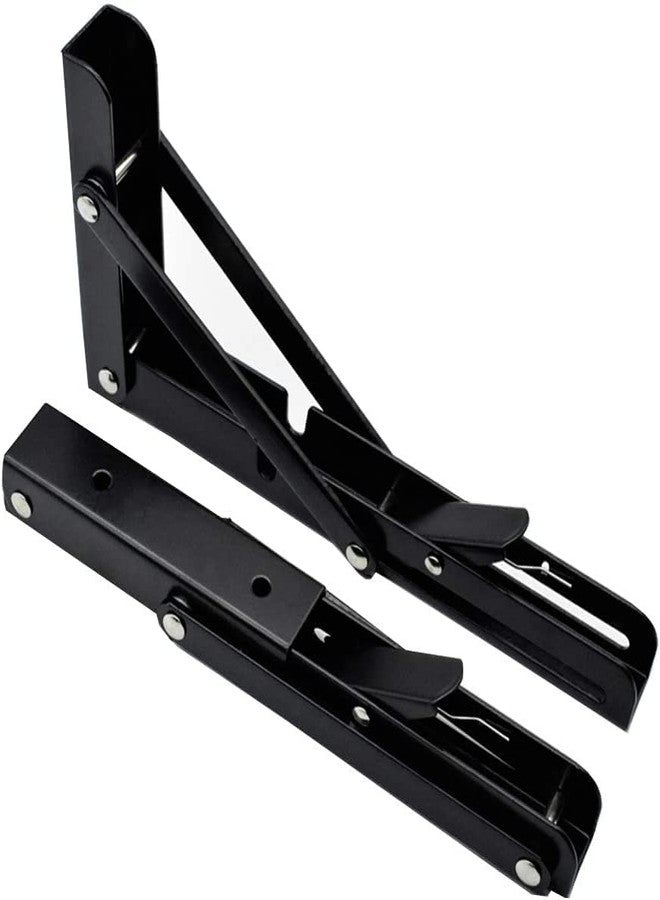 Birzar 2 pcs Folding Shelf Brackets, Heavy Duty Stainless Steel Collapsible Bracket Wall Mounted DIY Foldable Brackets for Table Desk Workbench for Shelves. (Folding Shelf Bracket 20 cm) - Image 2