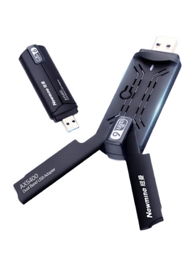 Newmine Ax5400 Wifi 6 Wireless Network Adapter Usb For Desktop And Laptop, 5400M Tri-Band 5G 6G Laptop Wifi Receiver And Transmitter - Image 3