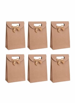 Y&D 20 Pieces Kraft Paper Packaging Bags Bags Candy Party Favor Gift with Handles For Banquet Gifts Candies Biscuits  - Image 1