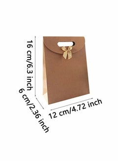 Y&D 20 Pieces Kraft Paper Packaging Bags Bags Candy Party Favor Gift with Handles For Banquet Gifts Candies Biscuits  - Image 3