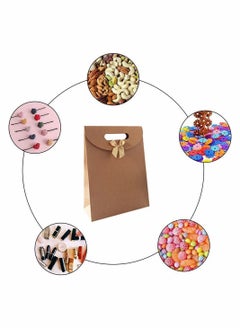 Y&D 20 Pieces Kraft Paper Packaging Bags Bags Candy Party Favor Gift with Handles For Banquet Gifts Candies Biscuits  - Image 5