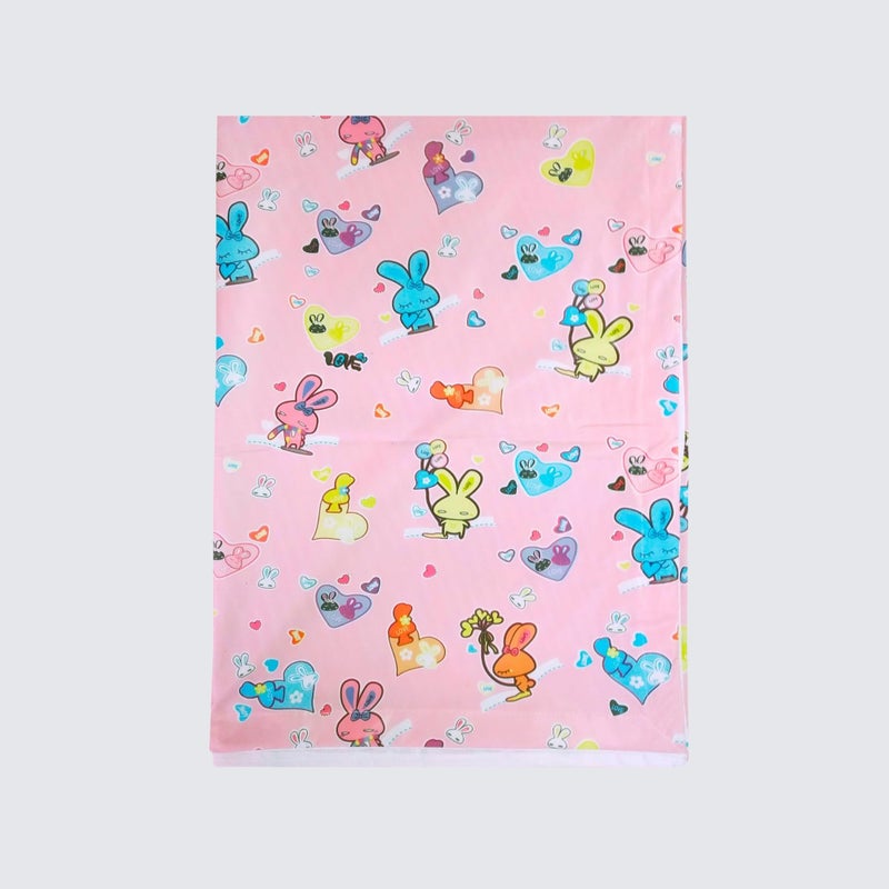 Hooper Plastic Baby Bed-Sheet | Wetting Protector Sheet | Mattress Sheet for Baby | Toddler Bed-Sheet | Thin, Printed Tiny Animal Pattern, Washable, Protects from Wetness (Pink XL) - Image 2