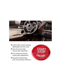 Start Button Cove, Carbon Fiber Engine Stop Switch Button Cover Sticker for E Underpan Car
