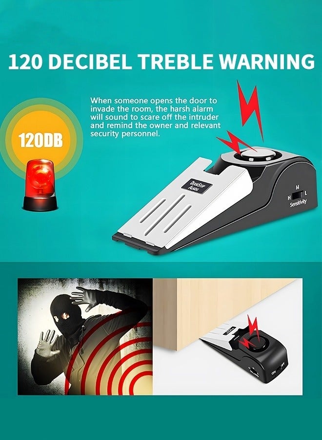 MIXDE Portable Door Lock,Home Security Door Locker Devices And Door Stopper,Dual Protection Security Door Kit,Door Stopper Self Defensey Tools For Hotel Travel Home Apartment House,2pcs - Image 2