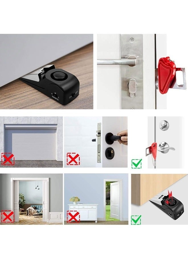 MIXDE Portable Door Lock,Home Security Door Locker Devices And Door Stopper,Dual Protection Security Door Kit,Door Stopper Self Defensey Tools For Hotel Travel Home Apartment House,2pcs - Image 3