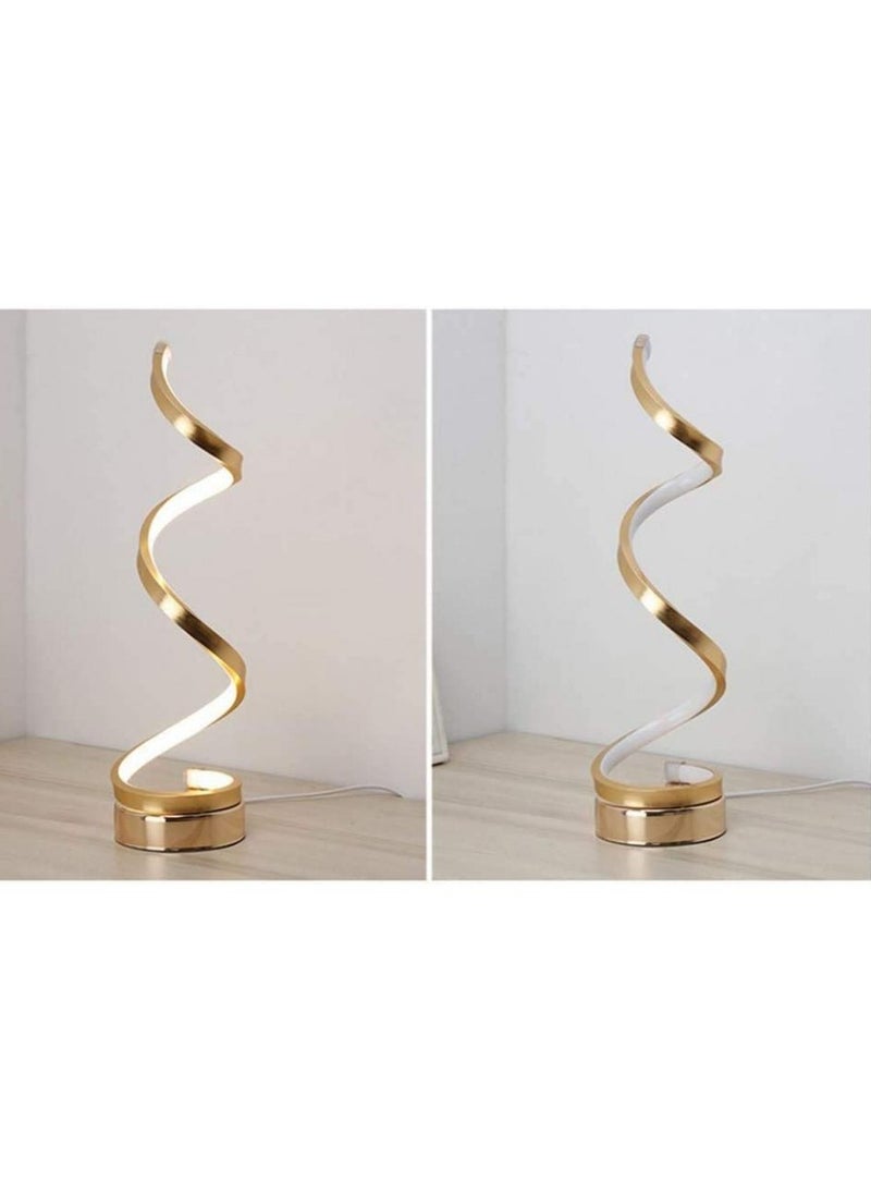 AIWANTO LED Bedside Table Lamp, Remote Control Spiral Table Lamps Modern Curved LED Desk Lamp Night Stand Reading Light for Bedroom Living Room  - Image 3
