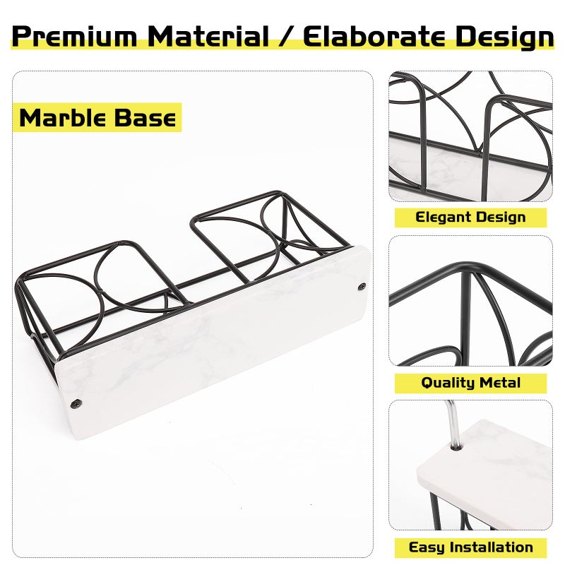Winmien Napkin Holder With Marble Base  Guest Towel Paper Dispenser For Table  Modern Metal Napkin Stand  Ideal For All Bathroom Vanity  Kitchen Decor Accessories (Matte Black  4 Inch) - Image 4