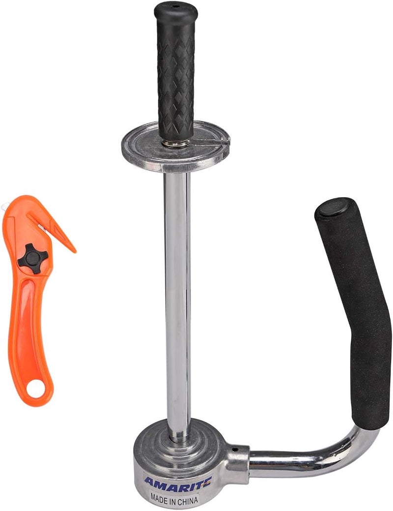 AMORITE shrink wrap handle,Industrial Stretch Film Dispenser including Film Cutters,Suitable for 11" to 21.5" film height Pallet Wrap.Top Quality Stainless Steel, Tough, Durable - Image 1