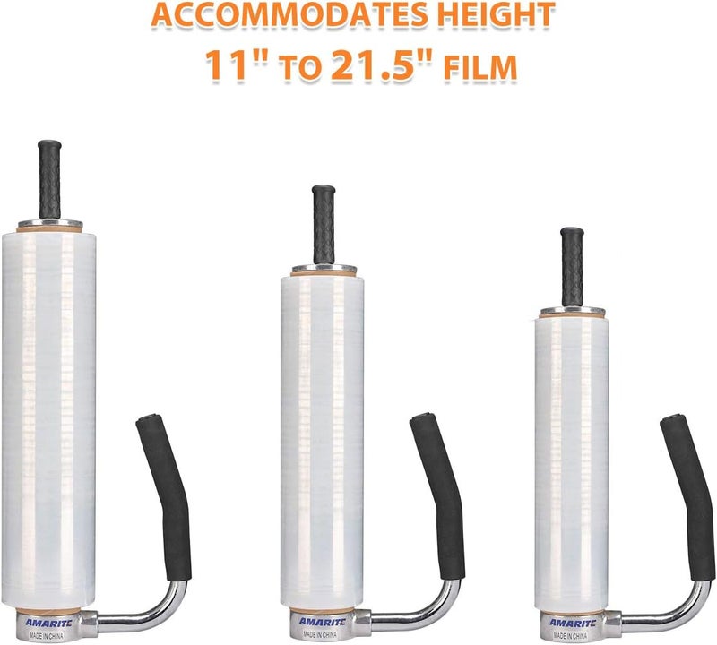 AMORITE shrink wrap handle,Industrial Stretch Film Dispenser including Film Cutters,Suitable for 11" to 21.5" film height Pallet Wrap.Top Quality Stainless Steel, Tough, Durable - Image 2
