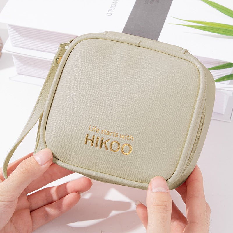 Large Capacity Portable Mini Sanitary Pad Storage Pouch Apricot 
