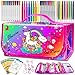 weirtoya 56 PCS Washable Scented Markers with Glitter Pencil Case Mermaid Unicorn Arts and Crafts for kids 468 Kids Coloring Drawing Kits for 48 Years Old Girls Xmas Gifts Stocking Stuffers Rainbow 70 - Image 3