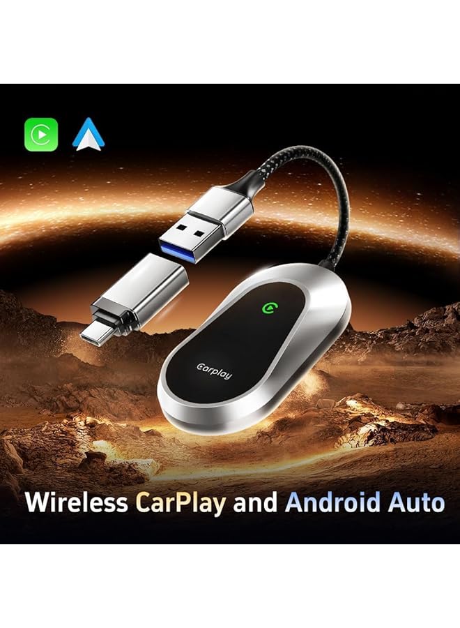 Generic Carplay Wireless Adapter For Iphone Android, Bluetooth Carplay Adapter For Apple Ipad, Wifi Plug & Play Usb/Usb C Wired To Wireless Carplay Adapter Dongle Convert For Car With Oem Carplay  - Image 2