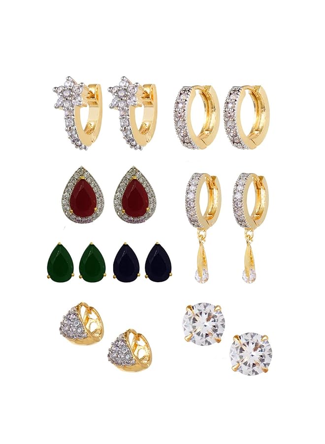 YouBella Golden Plated Hoop Earrings For Women Multi Colour Ybecb_15 - Image 1