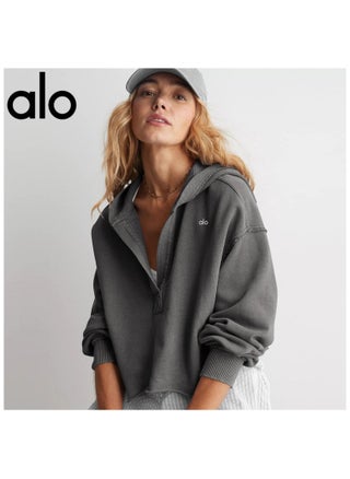 ALO sweatshirt women's pullover V-neck long sleeve top dropped shoulder sleeves knitted jacket fitness sports hooded yoga wear - pzsku/ZAB115B18F2CC689C16E4Z/45/_/1740554767/177393ca-c782-4647-847f-bb60898452af
