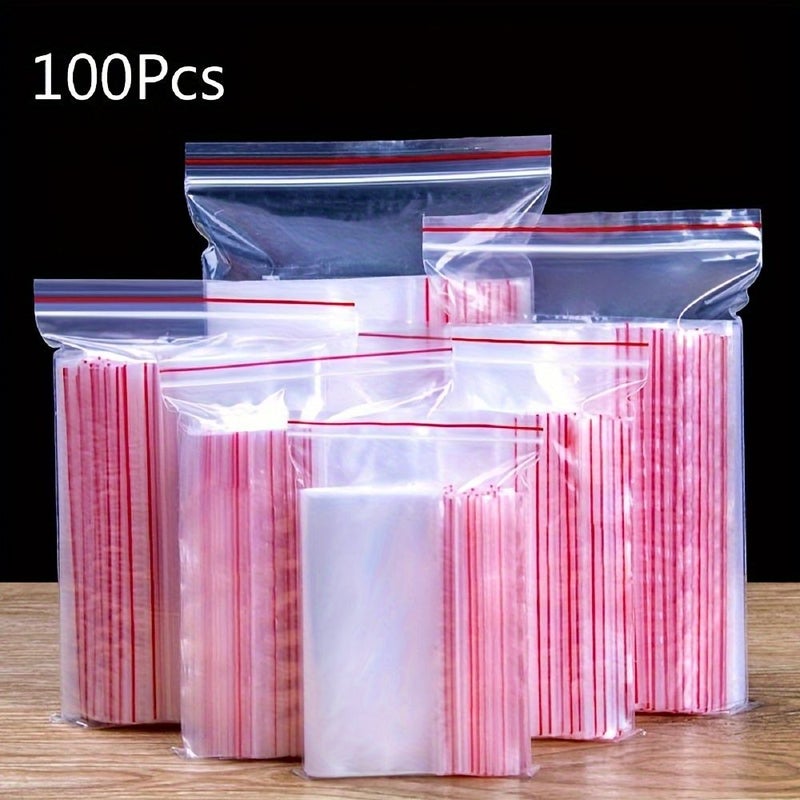 100 Clear Plastic Resealable Zip Lock Cellophane Bags 1.97x2.76 Inch - Image 2