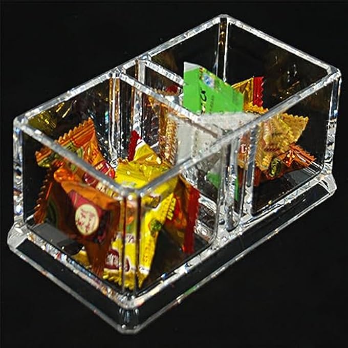 joyzzz Tea Bag Organizer Storage Box Clear Acrylic Two Lattices Tea Bags Holder Coffee Sugar Bag Case Guest Room Storage Boxes Tea Storage Chest Case Tea Bag Sorter For Any Home Restaurant Office - Image 4