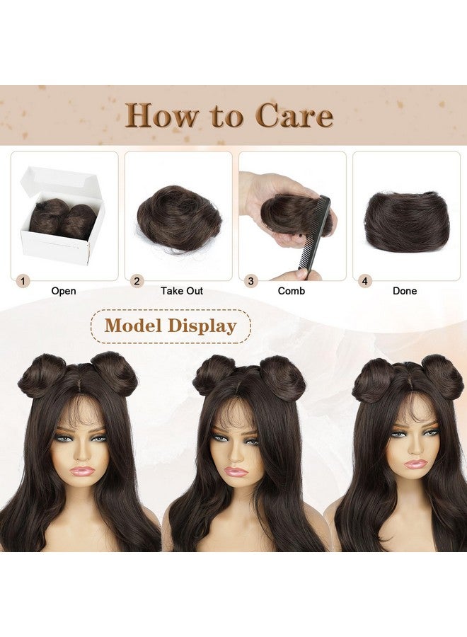 HANYUDIE Space Buns Hair Pieces 2PCS Claw Clip in Hair Bun Mini Bun Hair Scrunchies Extension for Women Girls 6# - Image 4