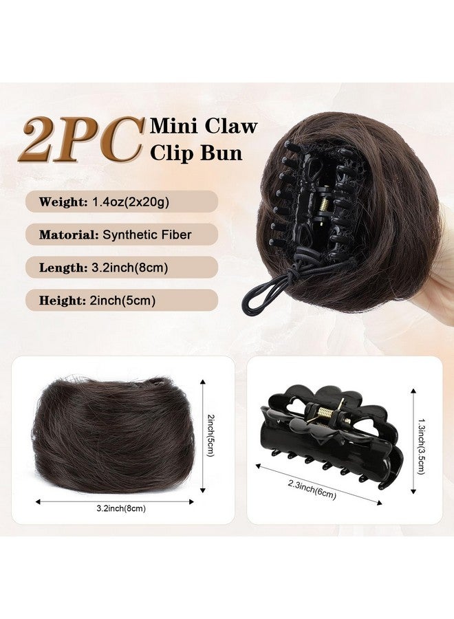 HANYUDIE Space Buns Hair Pieces 2PCS Claw Clip in Hair Bun Mini Bun Hair Scrunchies Extension for Women Girls 6# - Image 2