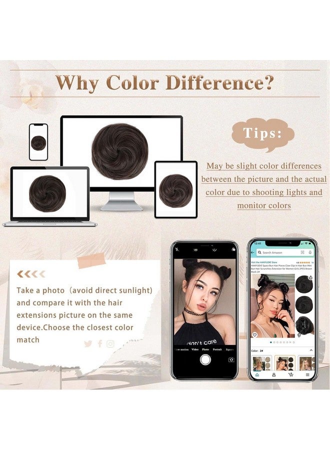 HANYUDIE Space Buns Hair Pieces 2PCS Claw Clip in Hair Bun Mini Bun Hair Scrunchies Extension for Women Girls 6# - Image 5