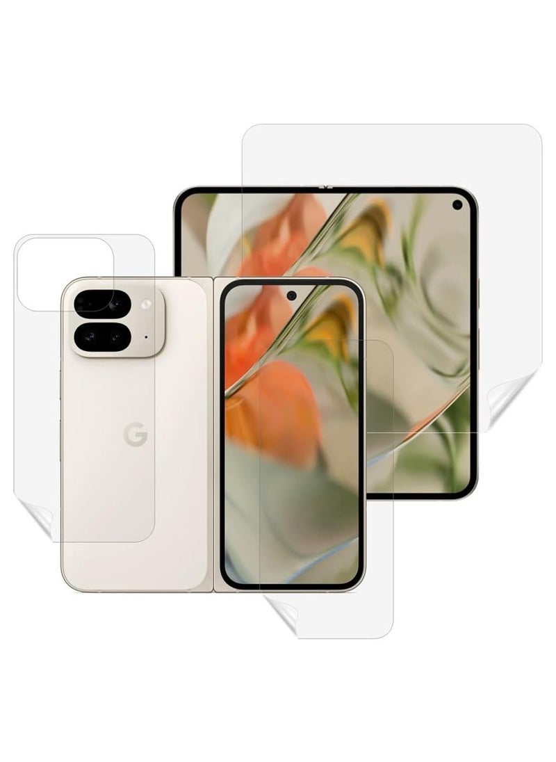 Screen Protector Film for Google Pixel 9 Pro Fold 3 IN 1 (Front&Back&Screen) Self Healing Unbreakable Hydrogel Soft Film Anti-Scratch [Not Tempered Glass] Google Pixel 9 Pro Fold 2024 Clear  - Image 1