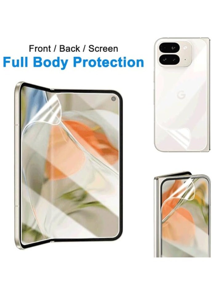 Screen Protector Film for Google Pixel 9 Pro Fold 3 IN 1 (Front&Back&Screen) Self Healing Unbreakable Hydrogel Soft Film Anti-Scratch [Not Tempered Glass] Google Pixel 9 Pro Fold 2024 Clear  - Image 3
