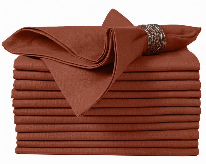 Ruvanti Cloth Napkins Set of 6 100 Cotton High GSM 18x18 Inches Soft Washable Highly Durable Absorbent Perfect for Parties Christmas Thanksgiving Dinners Rust - Image 2