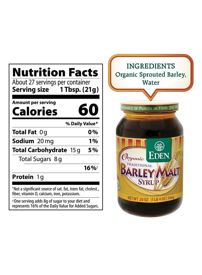 Eden شراب الشعير العضوي التقليدي، محلي سائل كامل الحبة، 74.5% مالتوز، غير دياستاتي، مثالي للبيغل، غير معدّل وراثيًا، 20 أونصة في جرة زجاجية - Image 3