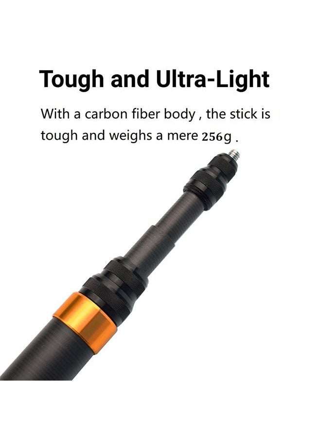 Generic - 290cm Carbon Fiber Invisible Extended Edition Selfie Stick For Insta360 X3 / ONE X2 / ONE RS Accessories For GoPro Insta 360 - Image 1