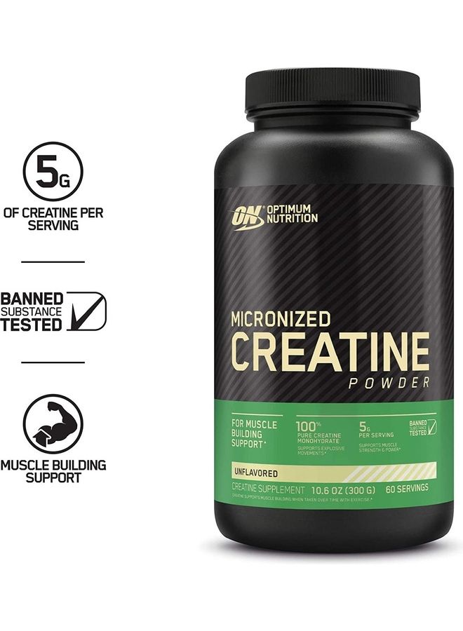 Optimum Nutrition Micronized Creatine Monohydrate Powder 300g Unflavour - Image 2
