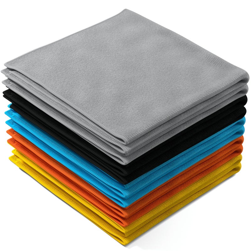 REXO  Microfibre Cloth 30x30cm Pack Of 10 Lint Free And Streak Free 300gsm Cleaning Cloths Wipes For Home Furniture Polish Kitchen Car Cleaning Bathroom Window Glass Mirror And More Mixed