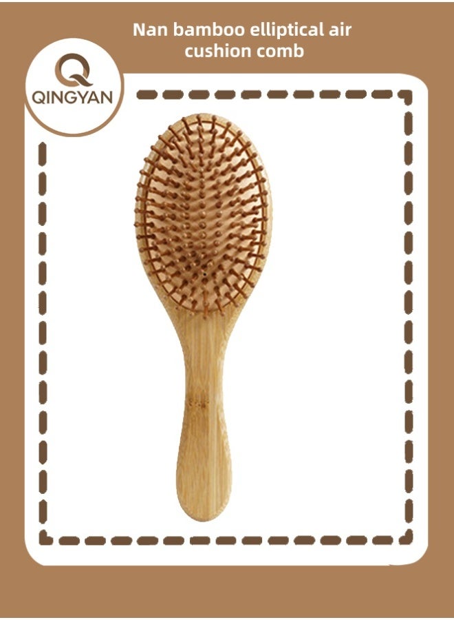 QINGYAN ural bamboo wooden hairbrush for detangling and scalp massage - Image 1
