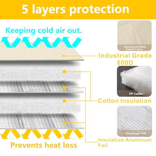 JIUBAR Backflow Preventer Cover Insulated Pouch -JIUBAR 30" W x 26" H Outdoor Pressure Reducing Value Cover ,Winter Water Sprinkler Valve Cover Insulated ,Well Pump Covers Protects from Severe Snow. - Image 4