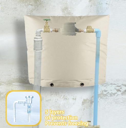 JIUBAR Backflow Preventer Cover Insulated Pouch -JIUBAR 30" W x 26" H Outdoor Pressure Reducing Value Cover ,Winter Water Sprinkler Valve Cover Insulated ,Well Pump Covers Protects from Severe Snow. - Image 2