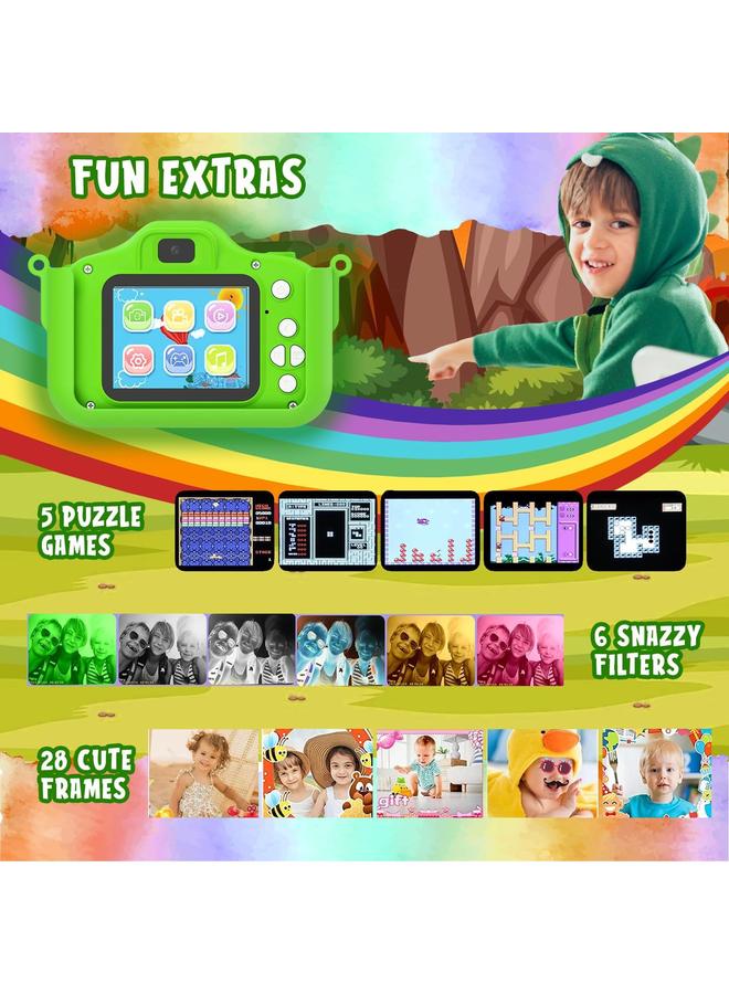 شراء جوي كاميرا رقمية للأطفال للبنين والبنات، كاميرا ألعاب للأطفال من عمر 3-7 سنوات، هدايا ممتعة للأولاد من 3-5، 4-6 سنوات، كاميرا للأطفال الصغار، إلكترونيات للأطفال (كاميرا الديناصورات) - Image 5