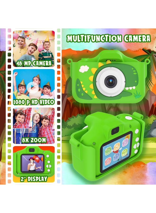 شراء جوي كاميرا رقمية للأطفال للبنين والبنات، كاميرا ألعاب للأطفال من عمر 3-7 سنوات، هدايا ممتعة للأولاد من 3-5، 4-6 سنوات، كاميرا للأطفال الصغار، إلكترونيات للأطفال (كاميرا الديناصورات) - Image 4
