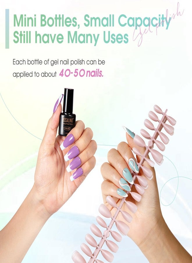 ROSALIND 18PCS Gel Nail Polish Set with Base Top Coat (Glossy Matte and Glitter),14 Pcs Pastel Bright Colors Gel Polish Set Macaron Colors Soak Off Nail Polish Gel Nails Art for Women - Image 3