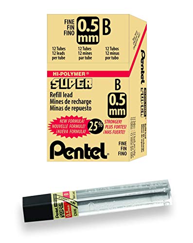 Pentel Super HiPolymer Lead Refill 05mm Fine B 144 Pieces of Lead C505B - Image 3