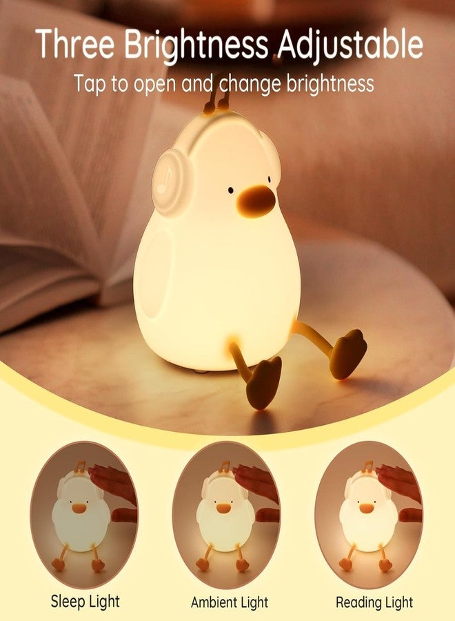 Blackzone Cute Night Light for Kids, Nursery | Silicone Night Light, LED Lamp, Room Decor, Gifts for Toddler Children Teenage Girls Valentine's Day (Enjoy Duck) - Image 2