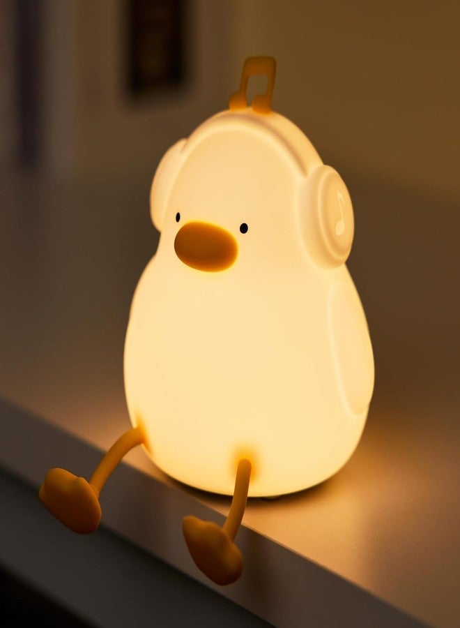 Blackzone Cute Night Light for Kids, Nursery | Silicone Night Light, LED Lamp, Room Decor, Gifts for Toddler Children Teenage Girls Valentine's Day (Enjoy Duck) - Image 1