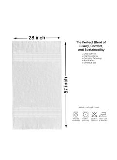 LuxHome LuxHome Bath Towel, Pearl White Super Soft and Absorbent Quick-Dry Towel, Eco-Friendly, Premium Bathroom Towel, 144 x 70 cm  - Image 3