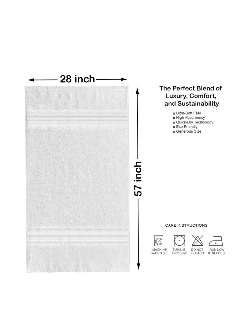 LuxHome Bath Towel, Pearl White Super Soft and Absorbent Quick-Dry Towel, Eco-Friendly, Premium Bathroom Towel, 144 x 70 cm - Image 3