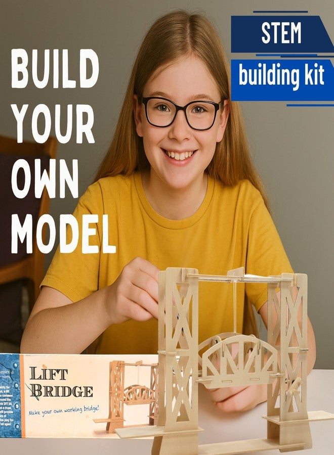 Pathfinders STEM Kit - Bridge Building Kit | Wooden Mechanical Engineering Toy for Kids Ages 7-9 | Lift Bridge 3D Puzzle | Educational Science & STEM Project - Image 5