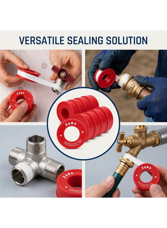 شريط تيفلون زارا لإحكام القلاوظ PTFE – EN 751-3 – مقاس 0.9 مم × 12 مم × 10 متر – كثافة 0.25 جم/سم² – عبوة 10 قطع - Image 3