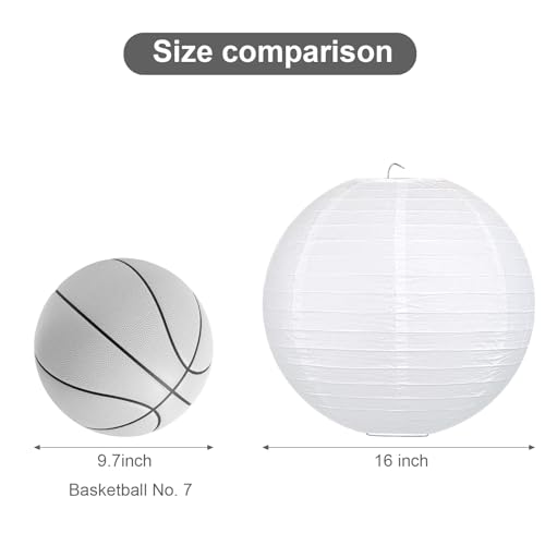 LIHAO 16 Inch White Round Paper Lanterns (10 Pack) - Image 2