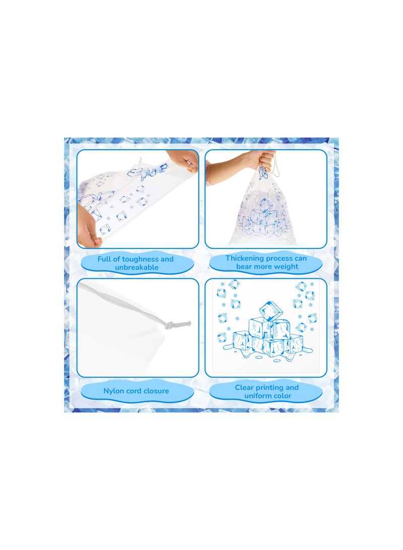 Generic Plastic Ice Packs, 8 Lb Ice Packs with Drawstring Heavy Duty Reusable Bag, Safe and Odorless, Can be In Direct Contact with Food, Indoor and Outdoor Not Easy To Tear for Party, Picnic, Travel(100pcs)  - Image 2