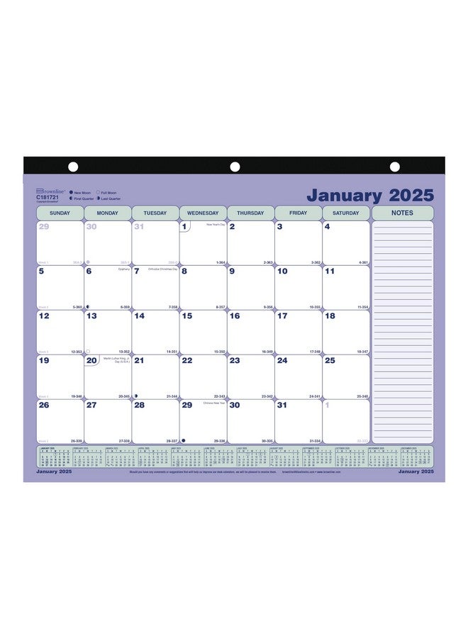 Brownline ® 2025 Monthly Desk Pad Calendar, 12 Months, January To December, Three-Hole Punched, Mini Size, 11" X 8.5" (C181721-25)  - Image 1