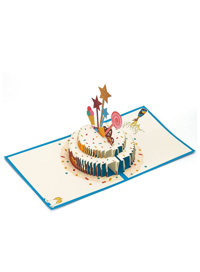 بطاقة عيد ميلاد قابلة للتفتح، بطاقة كعكة عيد الميلاد السعيدة، بطاقات ثلاثية الأبعاد مع مظروف، هدايا عيد الميلاد، بطاقات للنساء والأمهات والأطفال والآباء والأبناء والبنات وأصدقاء. - Image 5