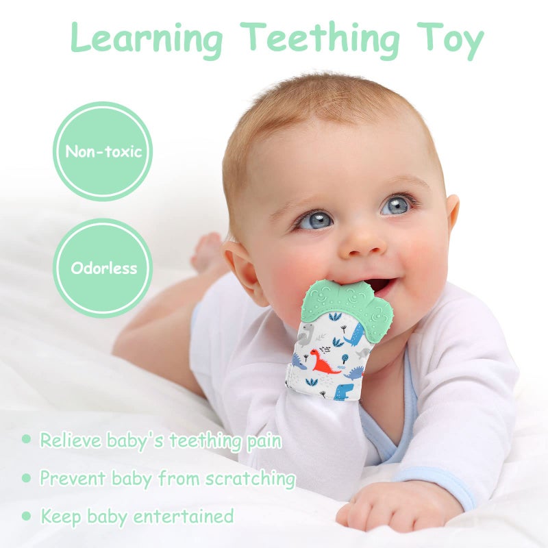 Vicloon 2Pack Silicone Teething Mitt, Soothing Infant Teething Mitten Pain Relief, Prevent Scratches Glove, Safe Silicone Teething Toys for 0-12 Months - Image 5