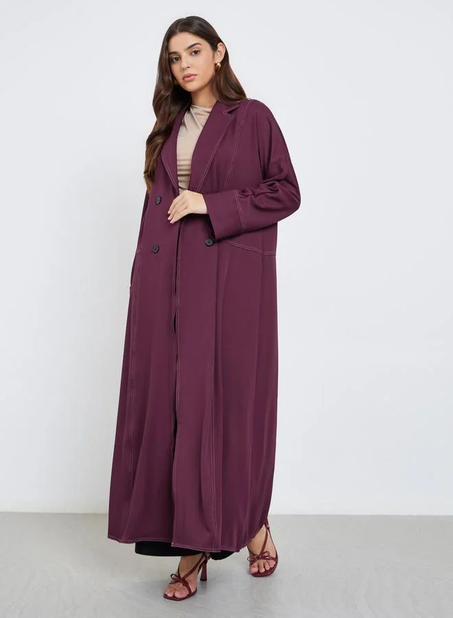 Amirah Amirah Notch Label Double Breasted Abaya
