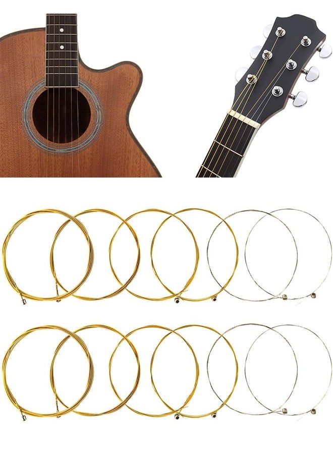 Generic 12 PCS Acoustic Guitar Strings, Ideal for Beginners and Performers, Including E-1st B-2nd G-3rd D-4th A-5th E-6th  - Image 1